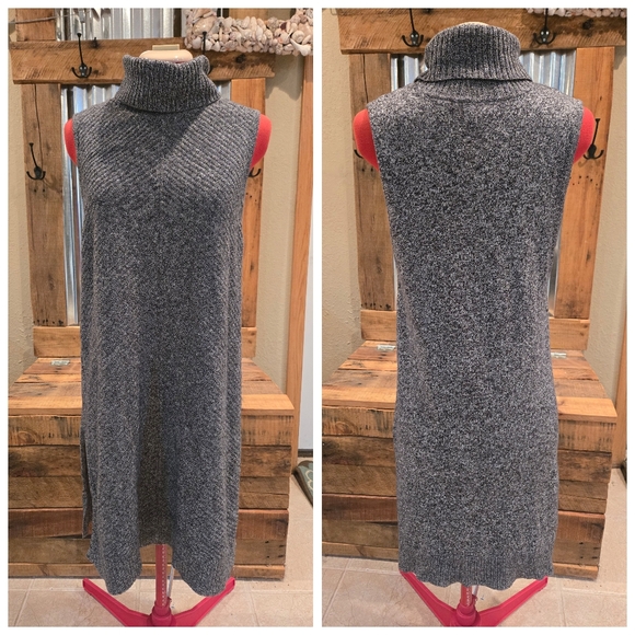 Grey turtleneck sweater dress tunic M-L Apt. 9 - Picture 1 of 3